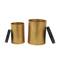Gold Metal Nesting Accent Table with Black Tray Tabletop Set